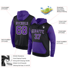 Load image into Gallery viewer, Custom Stitched Black Purple-White Sports Pullover Sweatshirt Hoodie
