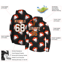 Load image into Gallery viewer, Custom Stitched Black White-Orange 3D Pattern Design Clown Sports Pullover Sweatshirt Hoodie
