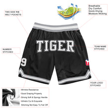 Load image into Gallery viewer, Custom Black White-Gray Authentic Throwback Basketball Shorts
