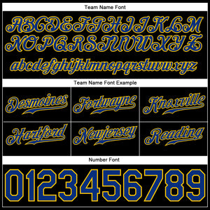 Custom Black Royal-Gold Authentic Throwback Basketball Shorts