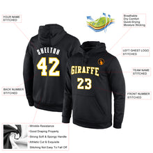 Load image into Gallery viewer, Custom Stitched Black White-Gold Sports Pullover Sweatshirt Hoodie
