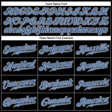 Load image into Gallery viewer, Custom Black Light Blue-White Authentic Baseball Jersey
