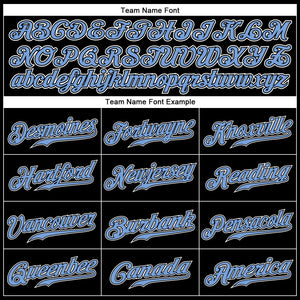 Custom Black Light Blue-White Authentic Baseball Jersey