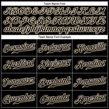 Load image into Gallery viewer, Custom Black Black-Old Gold Authentic Baseball Jersey
