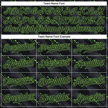 Load image into Gallery viewer, Custom Black Black-Neon Green 3D Pattern Design Authentic Baseball Jersey
