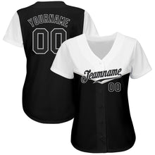 Load image into Gallery viewer, Custom Black Black-Gray 3D Pattern Design Multicolor Authentic Baseball Jersey
