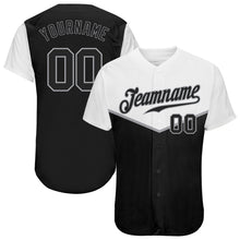 Load image into Gallery viewer, Custom Black Black-Gray 3D Pattern Design Multicolor Authentic Baseball Jersey
