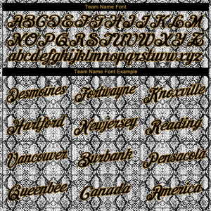 Custom Black Black-Old Gold 3D Pattern Design Snakeskin Performance T-Shirt