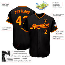 Load image into Gallery viewer, Custom Black Gold-Red Authentic Baseball Jersey
