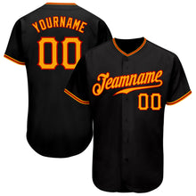 Load image into Gallery viewer, Custom Black Gold-Red Authentic Baseball Jersey
