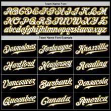 Load image into Gallery viewer, Custom Black White-Gold Authentic Baseball Jersey

