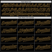 Load image into Gallery viewer, Custom Black Black-Old Gold Authentic Baseball Jersey
