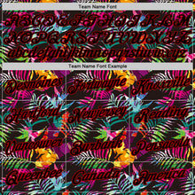 Load image into Gallery viewer, Custom Black Black-Red 3D Pattern Design Tropical Palm Leaves Authentic Basketball Jersey
