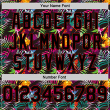 Load image into Gallery viewer, Custom Black Black-Red 3D Pattern Design Tropical Palm Leaves Authentic Basketball Jersey

