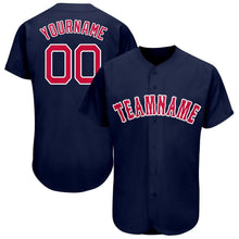 Load image into Gallery viewer, Custom Navy Red-White Baseball Jersey
