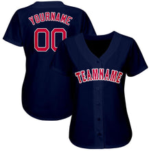 Load image into Gallery viewer, Custom Navy Red-White Baseball Jersey
