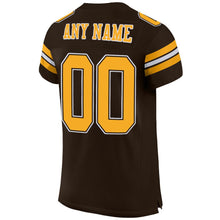 Load image into Gallery viewer, Custom Brown Gold-White Mesh Authentic Football Jersey
