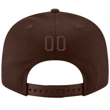 Load image into Gallery viewer, Custom Brown Brown-Gold Stitched Adjustable Snapback Hat
