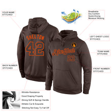 Load image into Gallery viewer, Custom Stitched Brown Brown-Orange Sports Pullover Sweatshirt Hoodie
