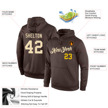 Load image into Gallery viewer, Custom Stitched Brown Cream-Gold Sports Pullover Sweatshirt Hoodie
