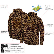 Load image into Gallery viewer, Custom Stitched Brown Brown-Old Gold 3D Pattern Design Leopard Sports Pullover Sweatshirt Hoodie
