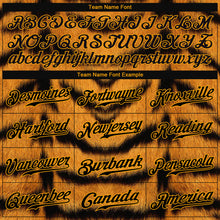 Load image into Gallery viewer, Custom Brown Black-Gold 3D Pattern Design Tiger Authentic Baseball Jersey
