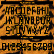 Load image into Gallery viewer, Custom Brown Black-Gold 3D Pattern Design Tiger Authentic Baseball Jersey
