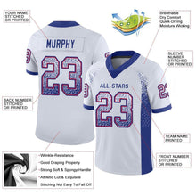 Load image into Gallery viewer, Custom White Royal-Red Mesh Drift Fashion Football Jersey
