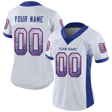Load image into Gallery viewer, Custom White Royal-Red Mesh Drift Fashion Football Jersey
