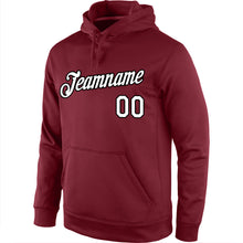 Load image into Gallery viewer, Custom Stitched Burgundy White-Black Sports Pullover Sweatshirt Hoodie
