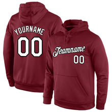 Load image into Gallery viewer, Custom Stitched Burgundy White-Black Sports Pullover Sweatshirt Hoodie
