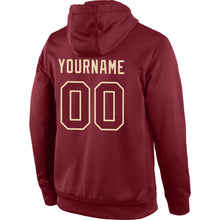 Load image into Gallery viewer, Custom Stitched Burgundy Burgundy-Cream Sports Pullover Sweatshirt Hoodie
