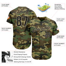 Load image into Gallery viewer, Custom Camo Black-Cream Authentic Salute To Service Baseball Jersey
