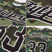 Load image into Gallery viewer, Custom Camo Black-Cream Authentic Salute To Service Baseball Jersey
