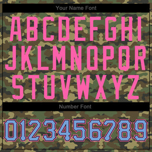 Custom Camo Light Blue-Pink Authentic Salute To Service Baseball Jersey