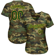 Load image into Gallery viewer, Custom Camo Green-Gold Authentic Salute To Service Baseball Jersey
