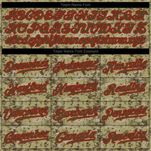 Load image into Gallery viewer, Custom Camo Olive-Red Authentic Salute To Service Baseball Jersey
