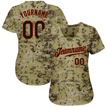 Load image into Gallery viewer, Custom Camo Black-Orange Authentic Salute To Service Baseball Jersey
