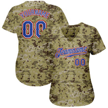 Load image into Gallery viewer, Custom Camo Royal-Red Authentic Salute To Service Baseball Jersey
