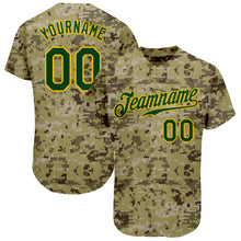 Load image into Gallery viewer, Custom Camo Green-Gold Authentic Salute To Service Baseball Jersey
