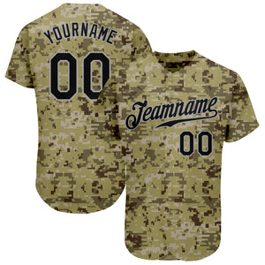 Custom Camo Black-Gray Authentic Salute To Service Baseball Jersey