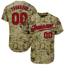 Load image into Gallery viewer, Custom Camo Red-Navy Authentic Salute To Service Baseball Jersey
