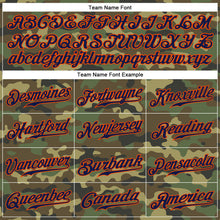 Load image into Gallery viewer, Custom Camo Navy-Orange Authentic Salute To Service Baseball Jersey
