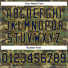 Load image into Gallery viewer, Custom Camo Navy-Gold Authentic Salute To Service Baseball Jersey
