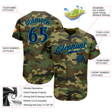 Load image into Gallery viewer, Custom Camo Navy-Teal Authentic Salute To Service Baseball Jersey
