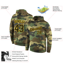Load image into Gallery viewer, Custom Stitched Camo Black-Gold Sports Pullover Sweatshirt Salute To Service Hoodie
