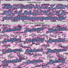 Load image into Gallery viewer, Custom Stitched Camo Pink-Light Blue Sports Pullover Sweatshirt Salute To Service Hoodie
