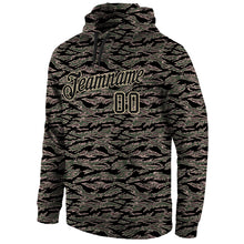 Load image into Gallery viewer, Custom Stitched Camo Black-Cream Sports Pullover Sweatshirt Salute To Service Hoodie
