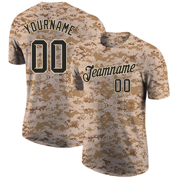 Custom Camo Black-Cream Performance Salute To Service T-Shirt