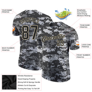 Custom Camo Black-Cream Performance Salute To Service T-Shirt